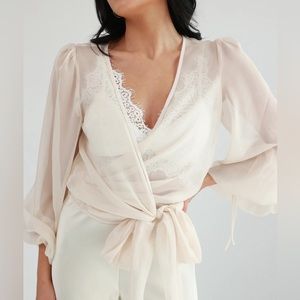Sinead Keary "The Jenny" - Sheer Wrap Blouse (Champagne)